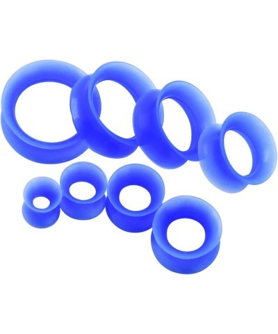 2 PC Extra Soft Silicone Flexible Ear Skin Tunnels Plugs Expanders Gauges Hollow Body Piercing 8G-25mm Blue 20mm(3/4") $6.75 ...