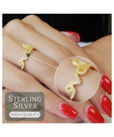 Cubic Zirconia Love in Script Ring 925 Sterling Silver (Color Options, Sizes 3-15) Yellow Gold-Tone Plated $10.17 Rings