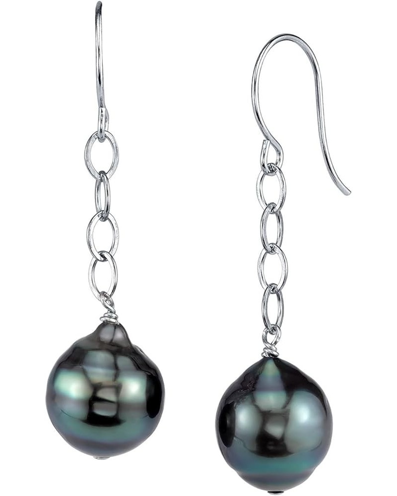 14K Gold Baroque Tahitian South Sea Cultured Pearl Dangling Tincup Earrings for Women White Gold 11.0mm $105.30 Earrings