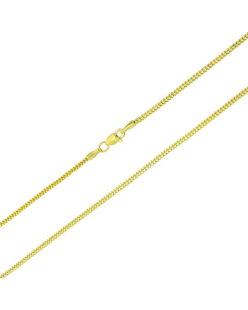 14k Yellow Gold 1.5mm Franco Wheat Spiga Foxtail Chain Pendant Necklace for Womens 14" 16" 18" 20" 22" 24 18 $68.82 Necklaces