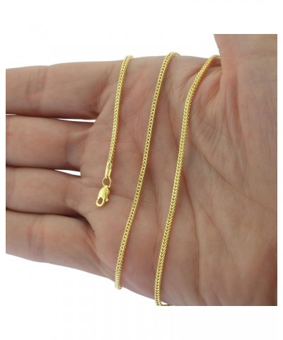 14k Yellow Gold 1.5mm Franco Wheat Spiga Foxtail Chain Pendant Necklace for Womens 14" 16" 18" 20" 22" 24 18 $68.82 Necklaces