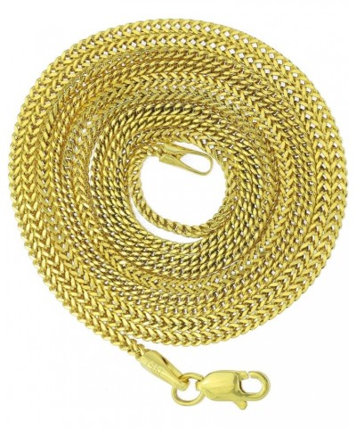 14k Yellow Gold 1.5mm Franco Wheat Spiga Foxtail Chain Pendant Necklace for Womens 14" 16" 18" 20" 22" 24 18 $68.82 Necklaces