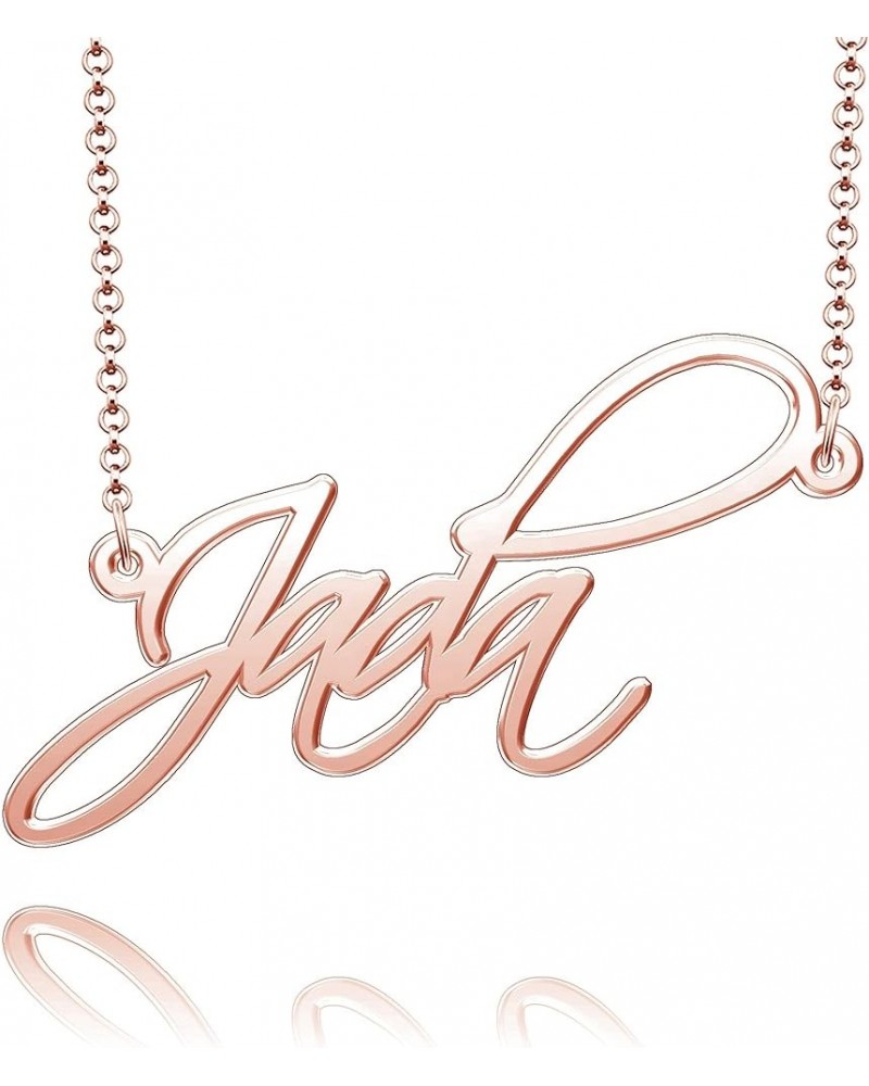 Custom Cursive Name Necklace Personalized Gift for Women Rose Gold Plated Nameplate Jada $17.39 Necklaces