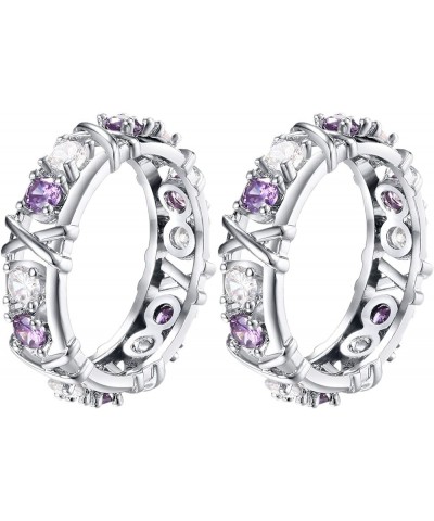 Magnetology Moissanite Diamond Ring 7 Purple 2PCS $8.54 Rings