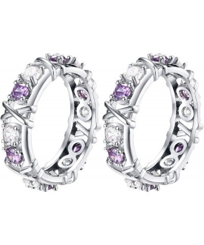 Magnetology Moissanite Diamond Ring 7 Purple 2PCS $8.54 Rings