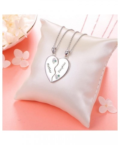 Mother's Day Gifts Sister Necklaces/Mother Daughter Necklaces/Friendship Necklaces for 2 Sterling Silver Heart Necklace Twin ...