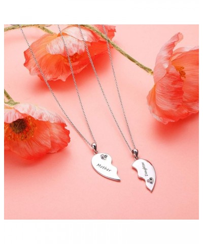 Mother's Day Gifts Sister Necklaces/Mother Daughter Necklaces/Friendship Necklaces for 2 Sterling Silver Heart Necklace Twin ...