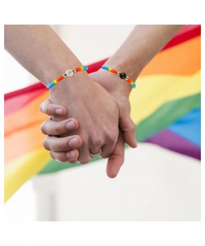 Pride Bracelets LGBT Rainbow Bracelets for Women Men LGBT Pride Braided Bracelet for Couple M:Black&Whit Rainbow Bracelets $6...