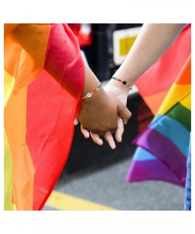 Pride Bracelets LGBT Rainbow Bracelets for Women Men LGBT Pride Braided Bracelet for Couple M:Black&Whit Rainbow Bracelets $6...