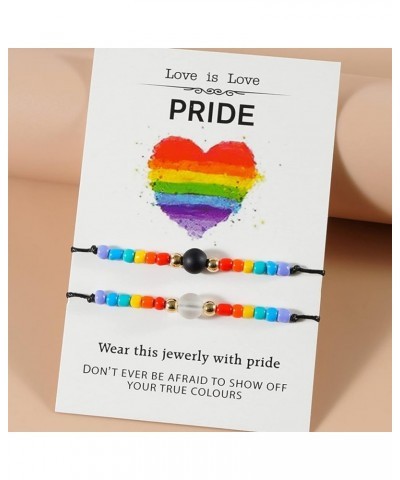 Pride Bracelets LGBT Rainbow Bracelets for Women Men LGBT Pride Braided Bracelet for Couple M:Black&Whit Rainbow Bracelets $6...