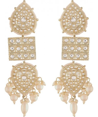 18k Gold Plated Traditional Kundan Studded Pearl Drop Earrings For Women (E2943-51) Style 3 $10.13 Earrings