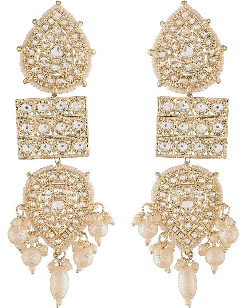 18k Gold Plated Traditional Kundan Studded Pearl Drop Earrings For Women (E2943-51) Style 3 $10.13 Earrings