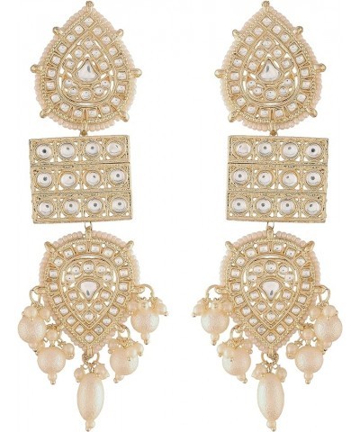 18k Gold Plated Traditional Kundan Studded Pearl Drop Earrings For Women (E2943-51) Style 3 $10.13 Earrings