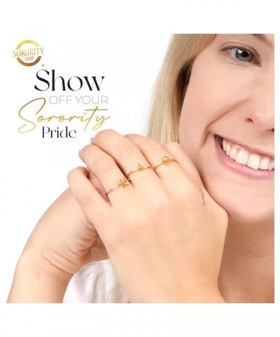 Chi Omega Stacking Ring Set - Adjustable Rings with 18k Gold Plating $9.89 Rings