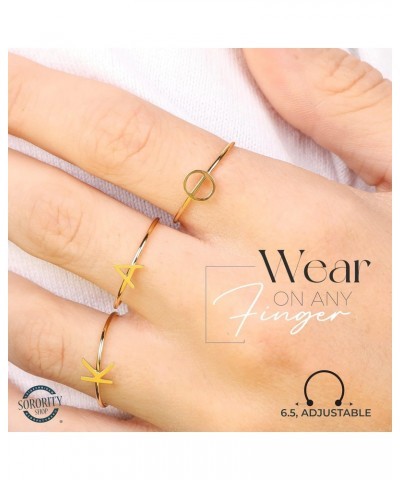 Chi Omega Stacking Ring Set - Adjustable Rings with 18k Gold Plating $9.89 Rings