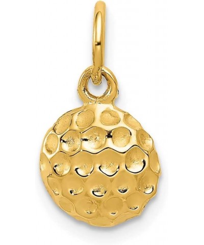 14k Yellow Gold Solid Golf Ball Charm Pendant $41.28 Pendants