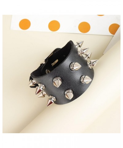 Puddin Choker Necklace for Women Leather Spike Bracelet Halloween Costume Accessories Black $8.54 Necklaces