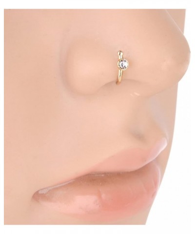 0.05ct Diamond Nose Ring Hoop - 14K White Gold or Yellow Gold White Gold $50.58 Body Jewelry