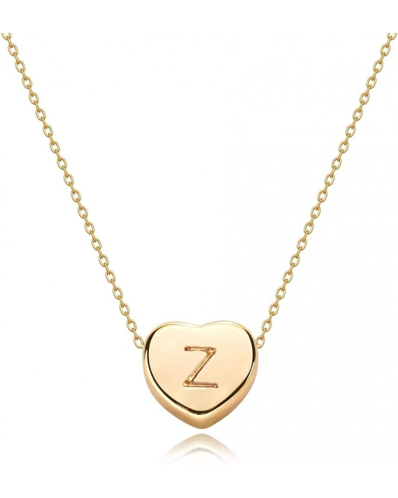 Tiny Gold Initial Heart Necklace-14K Gold Plated Handmade Dainty Letter Heart Necklace Gift for Women Necklace Jewelry Z $10....