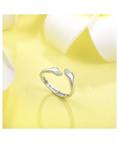 925 Sterling Silver Hug Rings for Women Silver Hugging Ring Jewelry Rings Always My Daughter Forever My Friend Ring for Teen ...