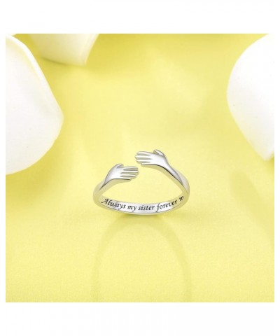 925 Sterling Silver Hug Rings for Women Silver Hugging Ring Jewelry Rings Always My Daughter Forever My Friend Ring for Teen ...