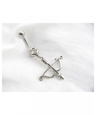 Crossbow Belly Button Ring,Bow and Arrow Navel Ring,Belly Button Jewelry, Stainless Steel Belly Button Ring Body Jewelry,Bell...