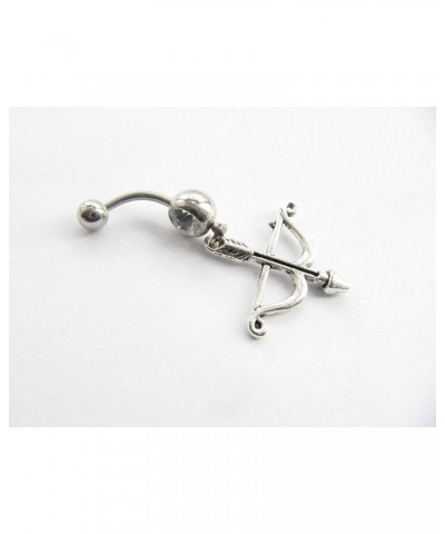 Crossbow Belly Button Ring,Bow and Arrow Navel Ring,Belly Button Jewelry, Stainless Steel Belly Button Ring Body Jewelry,Bell...