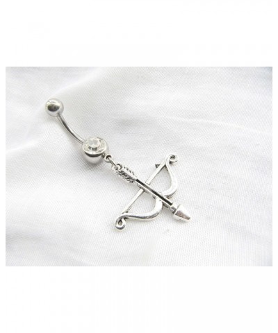 Crossbow Belly Button Ring,Bow and Arrow Navel Ring,Belly Button Jewelry, Stainless Steel Belly Button Ring Body Jewelry,Bell...