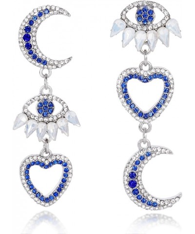 Evil Eye Earrings Cubic Zirconia Heart Earrings Mystery Statement Jewelry for Women Girls Style-A $7.55 Earrings