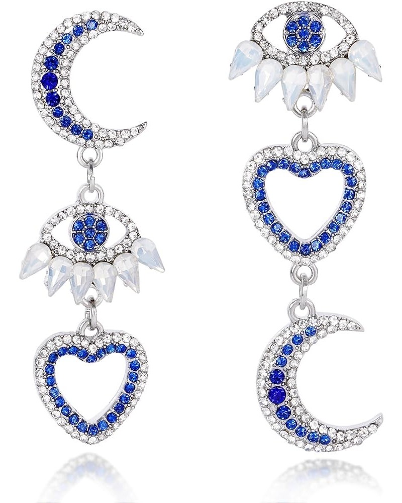 Evil Eye Earrings Cubic Zirconia Heart Earrings Mystery Statement Jewelry for Women Girls Style-A $7.55 Earrings