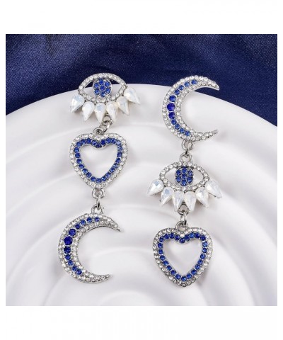 Evil Eye Earrings Cubic Zirconia Heart Earrings Mystery Statement Jewelry for Women Girls Style-A $7.55 Earrings