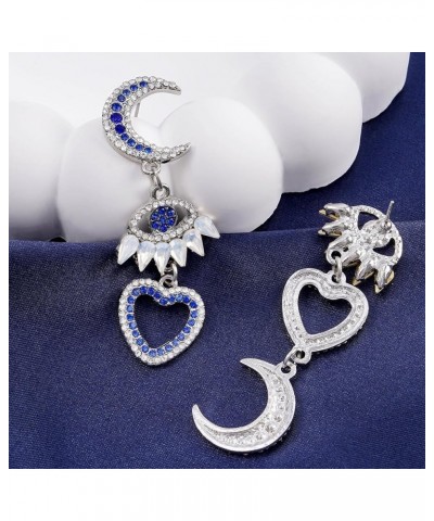 Evil Eye Earrings Cubic Zirconia Heart Earrings Mystery Statement Jewelry for Women Girls Style-A $7.55 Earrings