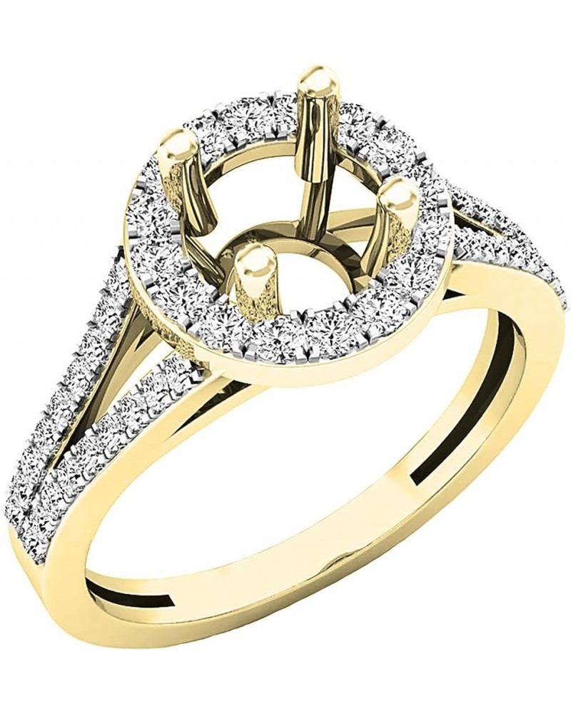 0.45 Carat (ctw) Round White Diamond Split Shank Semi Mount Engagement Ring for Her in 14K Gold 10 Yellow Gold $244.75 Rings