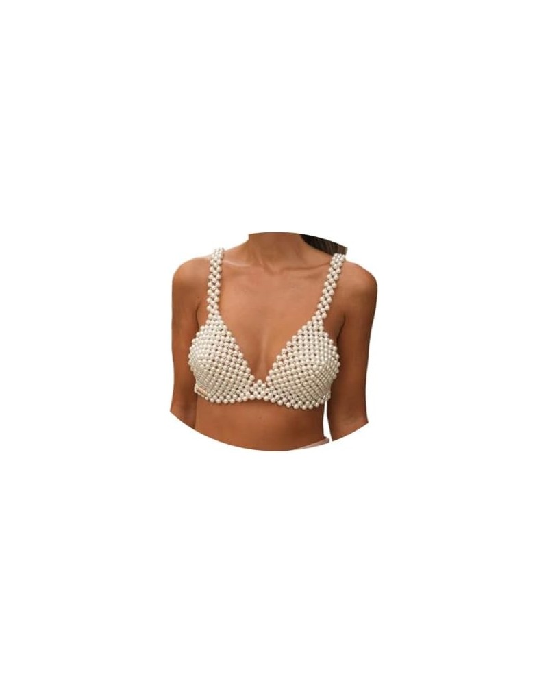 Pearl Bikini Body Chain Sexy Pearl Bra Chain Crop Top Body Jewelry Summer Beach Body Accessories Nightclub Party Body Chains ...