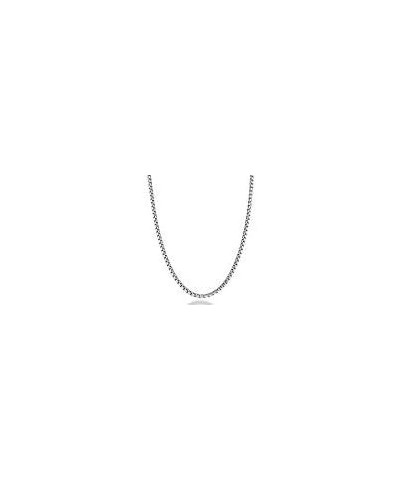 Fine 18k Round Box Chain Style Pendant White Gold Men Women Necklace Jewelry Thin for Charms Solid Lobster Clasp (22.0") 18 I...