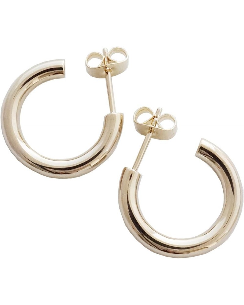 Small, Medium, Large Thick Carolina Hoops in Gold, Rose Gold, or Silver | Minimalist, Delicate Jewelry Medium Gold $11.76 Ear...