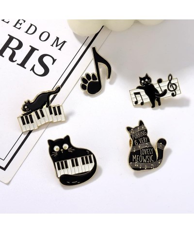 Cute Cartoon Brooch Pins Enamel Brooches Lapel Pins Badge for Women Girls Children for Clothing Bag Decor Music Cat $8.69 Bro...