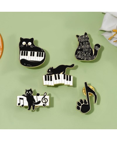 Cute Cartoon Brooch Pins Enamel Brooches Lapel Pins Badge for Women Girls Children for Clothing Bag Decor Music Cat $8.69 Bro...