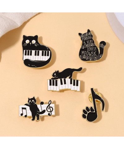 Cute Cartoon Brooch Pins Enamel Brooches Lapel Pins Badge for Women Girls Children for Clothing Bag Decor Music Cat $8.69 Bro...