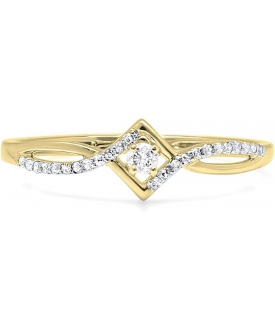 0.12 Carat (ctw) Round White Diamond Bypass Style Promise Ring for Her in 10K Gold 7.5 Yellow Gold $113.01 Rings