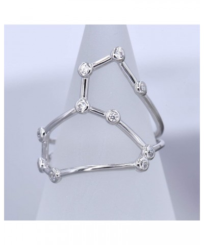 Rhodium Plated Sterling Silver Bezel Set Constellation Zodiac Rings Silver-Leo $16.95 Rings