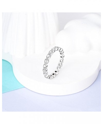 925 Sterling Silver Rings for Women Cubic Zirconia Eternity Bands for Women Girls Stackable Vintage Rings Statement Rings Inf...