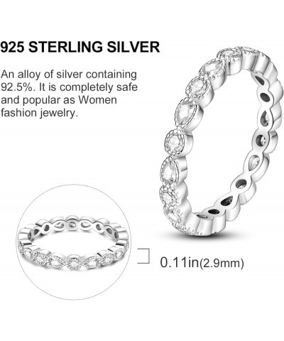 925 Sterling Silver Rings for Women Cubic Zirconia Eternity Bands for Women Girls Stackable Vintage Rings Statement Rings Inf...