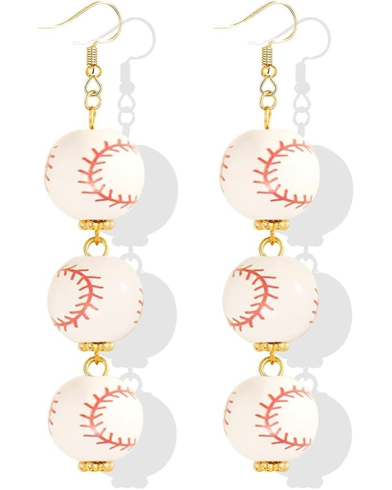 Baseball Earrings for Women Sports Earrings 3D Baseball Dangle Earrings Football Earrings Soccer Earrings Games Day Dangle Ea...