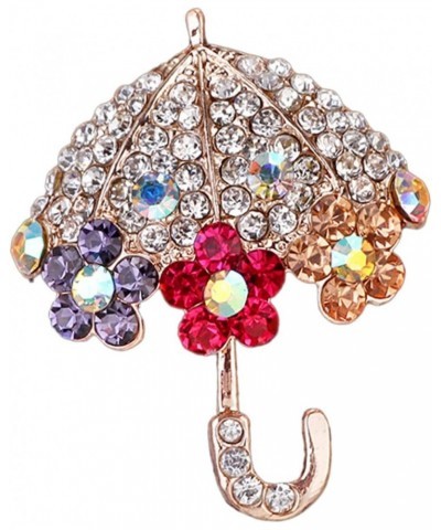 Umbrella Brooch Crystal Collar Pin Clothes Lapel Pin Umbrella Scarf Pin Umbrella Bling Brooch Rhinestone Brooch Pin Women's H...