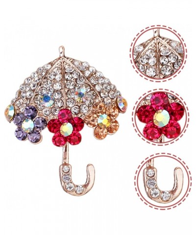 Umbrella Brooch Crystal Collar Pin Clothes Lapel Pin Umbrella Scarf Pin Umbrella Bling Brooch Rhinestone Brooch Pin Women's H...