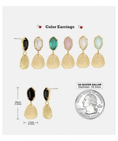 OZEL – Crystal Earrings for Women Dangle – 14K Gold Plated Lightweight Daily Fashion Earrings G3M0447_Black $11.65 Earrings