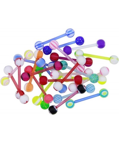 100 Pcs Tongue Rings Multi Color Flexible Nipple Ear Rings Bar Barbell Stud Jewelry Gifts Style-1 $8.25 Body Jewelry