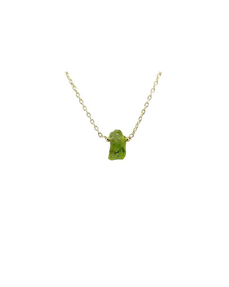 Natural Raw Green Peridot Crystals Pendant Necklace, Raw Gemstone, August Birthstone Jewelry 18 inch (Peridot) Peridot $11.20...