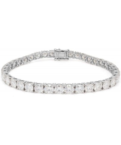 Round Cut Lab Created Moissanite Diamond Tennis Bracelet Jewelry For Men Women In 14K White Gold Over 925 Sterling Silver VVS...